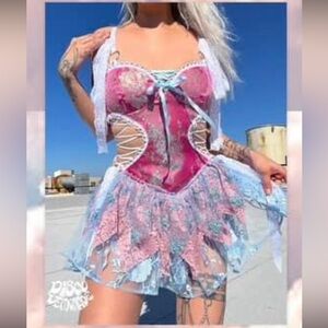 Medium disco lemonade/vanishing fae corset mini dress!!